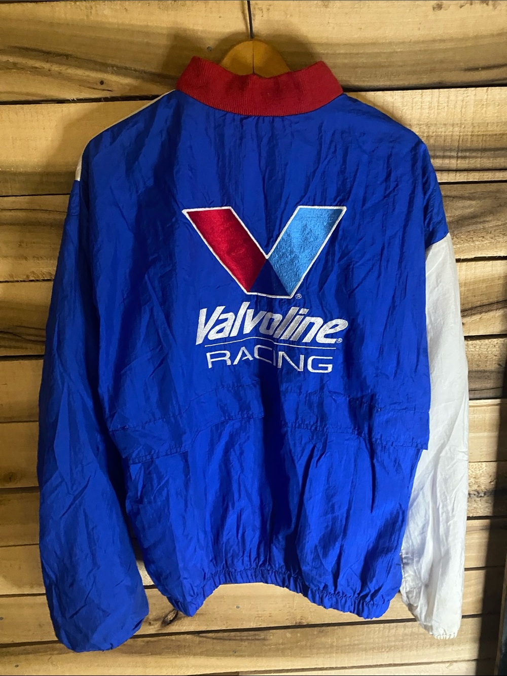 Vintage 90s Mark Martin Valvoline White & Blue Racing Windbreaker Jacket large - Picture 6 of 8
